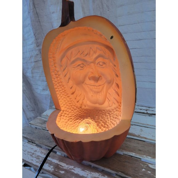 Witch pumpkin light up unique AS IS Halloween Thanksgiving home decor - Picture 2 of 10